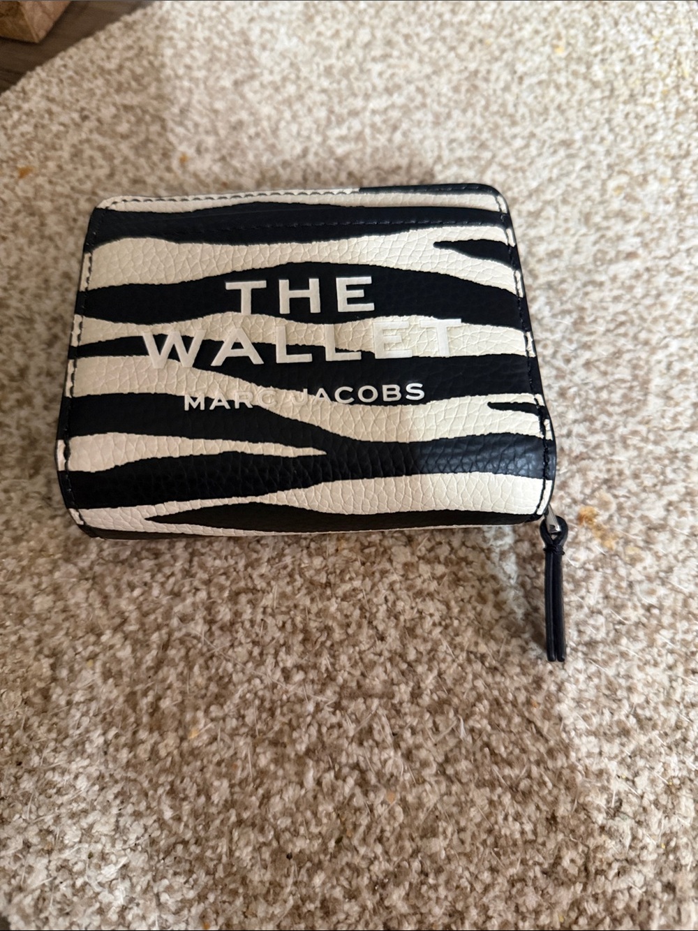 Marc Jacobs Zebra Print Small Zip Wallet - Black & White